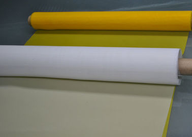 Malha branca/do amarelo poliéster da tela da impressão um baixo alongamento 100T de 60 mícrons - 40