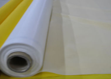 144 tela de malha cor de Rolls do poliéster do monofilamento do poliéster da polegada 180T branca/amarelo