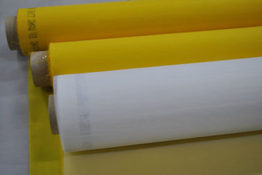 malha da impressão de tela de seda do poliéster 43T-80 para a cor da impressão de matéria têxtil branca/amarelo